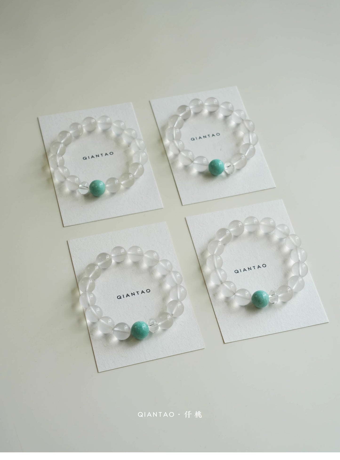 Cream-style white crystal bracelet