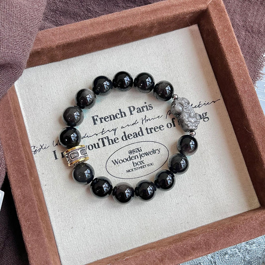 Pixiu Bracelet with the Six-Syllable Mantra