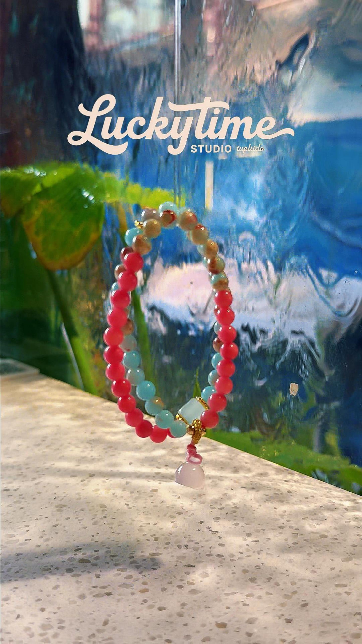 Shoushan Stone Lotus Root Pendant Bracelet