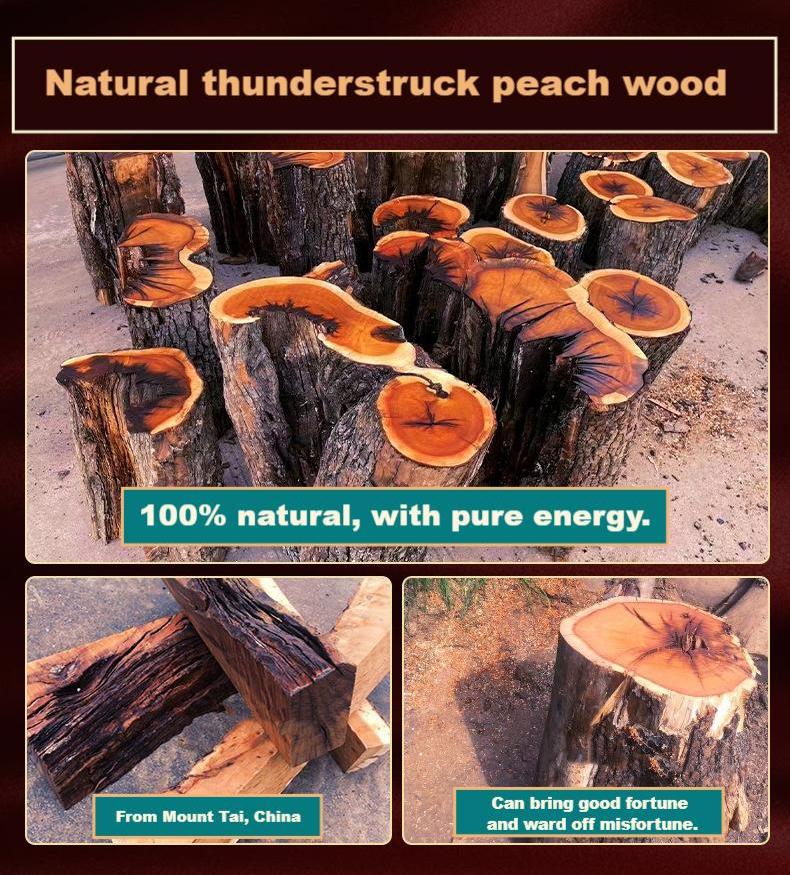 Thunderstruck Peach Wood Sword Car Pendant